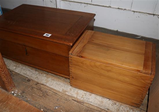 Mahogany box & pine box